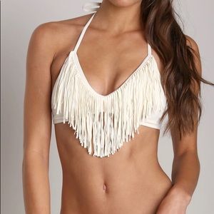 L*Space Fringed bikini top